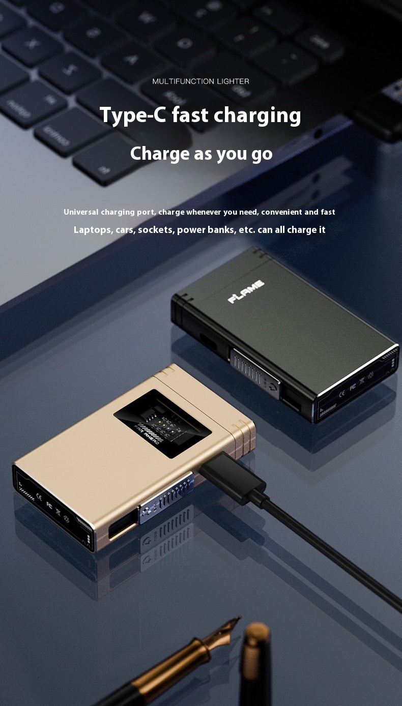 Flame Dual Metal USB Power Bank Lighter