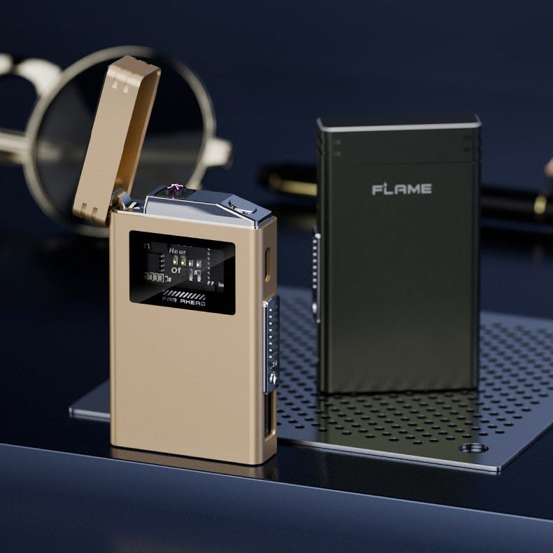 Flame Dual Metal USB Power Bank Lighter